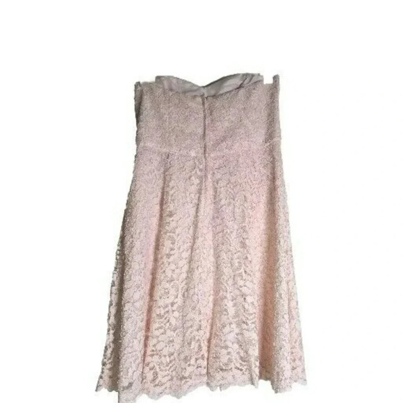 David's Bridal Pink Dress Strapless Short Lace  Womens Size 10 - Picture 6 of 13